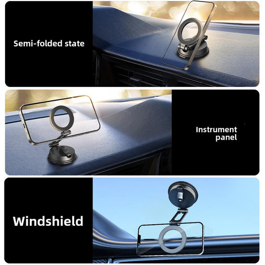 New Suction Cup Magnetic Phone Holder for Car, Universal Multi-functional Dashboard Mount for Center Console Navigation