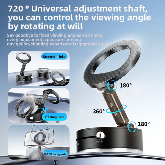 Vacuum magnetic suction stand multi-angle 360 rotation folding car navigation stand desktop phone stand multifunctional