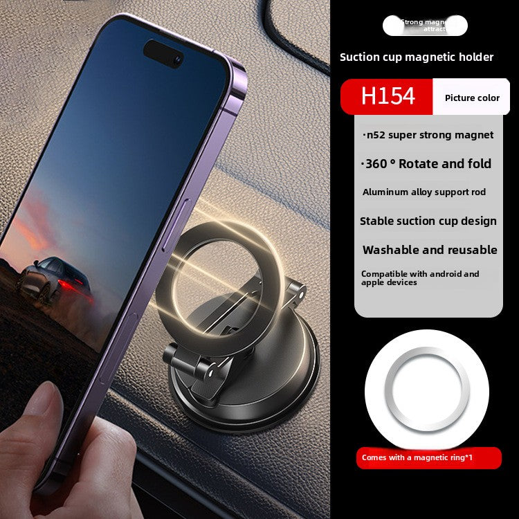 New Suction Cup Magnetic Phone Holder for Car, Universal Multi-functional Dashboard Mount for Center Console Navigation