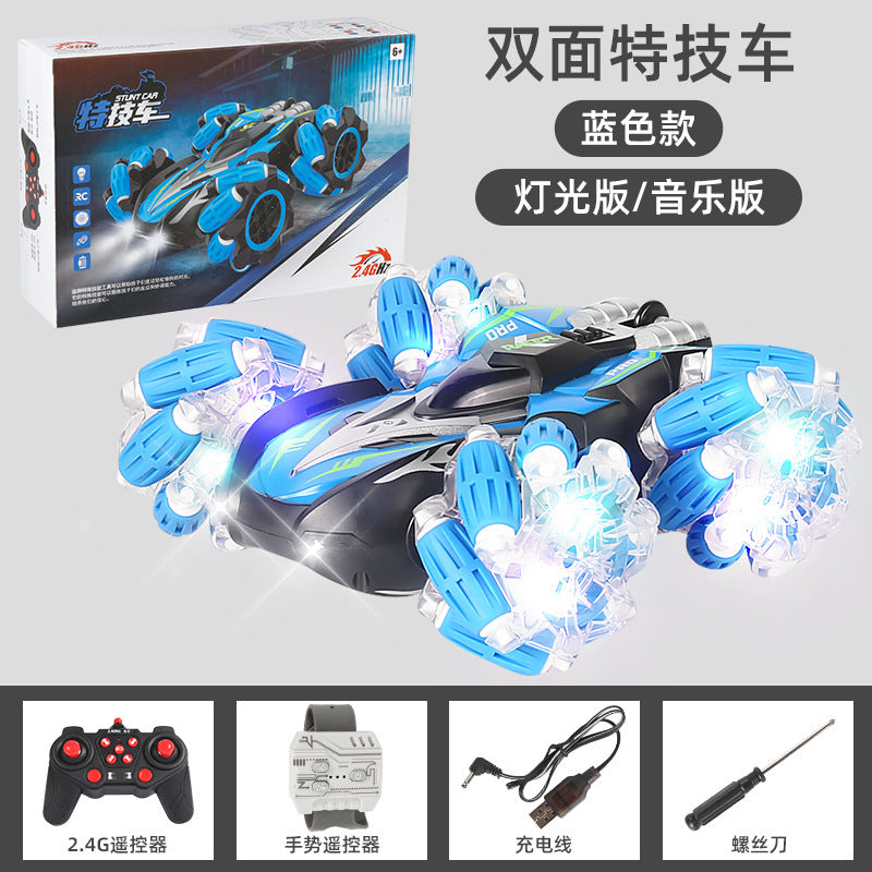 Double-Sided Stunt Drift Light Remote Control Car, Children's 4WD Off-Road Vehicle, 2.4G Remote Control Electric Stunt Toy
