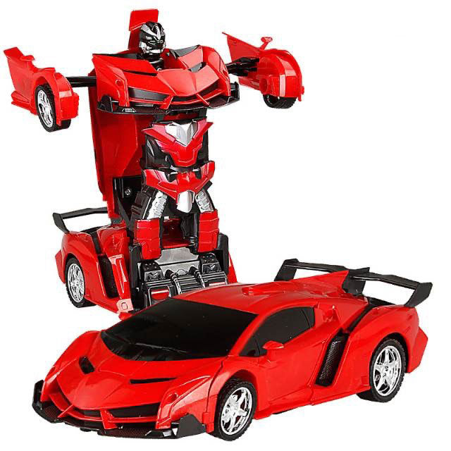One-Key Transformation Remote Control Car - RC Police Car Model, Rechargeable Sports Car Toy for Boys, Remote Control Car