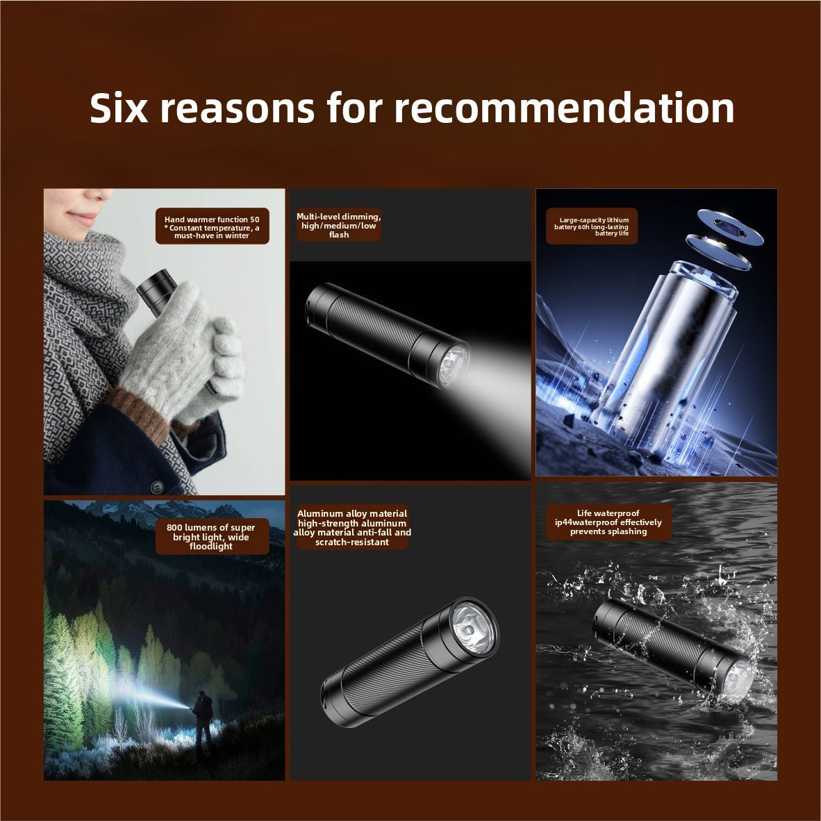 2-in-1 Flashlight & Hand Warmer - An ultra-bright, long-lasting, and portable outdoor light with a built-in heating function