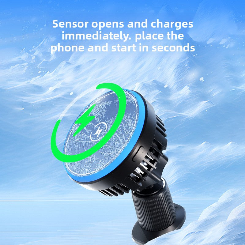 T2 Semiconductor Cooling Magnetic Car Vent Mount with Wireless Charging - Universal Smart Navigation Phone Holder