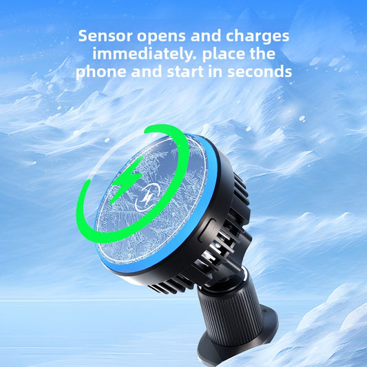 T2 Semiconductor Cooling Magnetic Car Vent Mount with Wireless Charging - Universal Smart Navigation Phone Holder