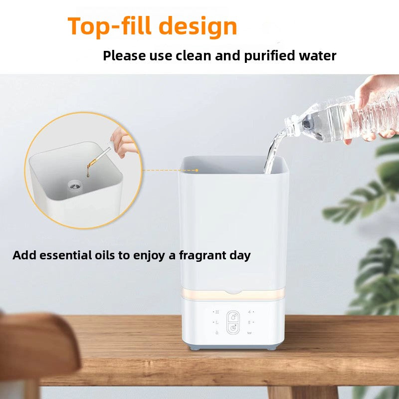 Customized humidifier with large mist output, high capacity, constant humidity, warm mist, ultrasonic technology, and UV sterilization