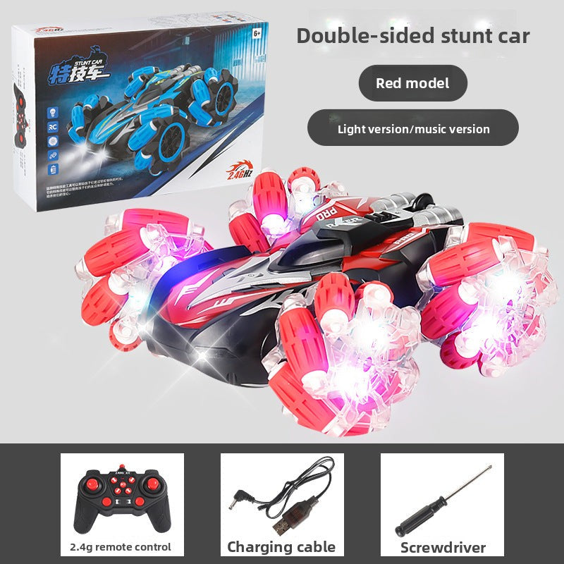 Double-Sided Stunt Drift Light Remote Control Car, Children's 4WD Off-Road Vehicle, 2.4G Remote Control Electric Stunt Toy