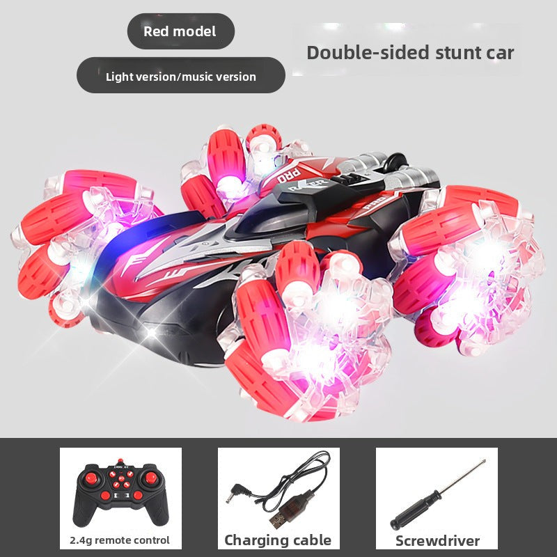 Double-Sided Stunt Drift Light Remote Control Car, Children's 4WD Off-Road Vehicle, 2.4G Remote Control Electric Stunt Toy